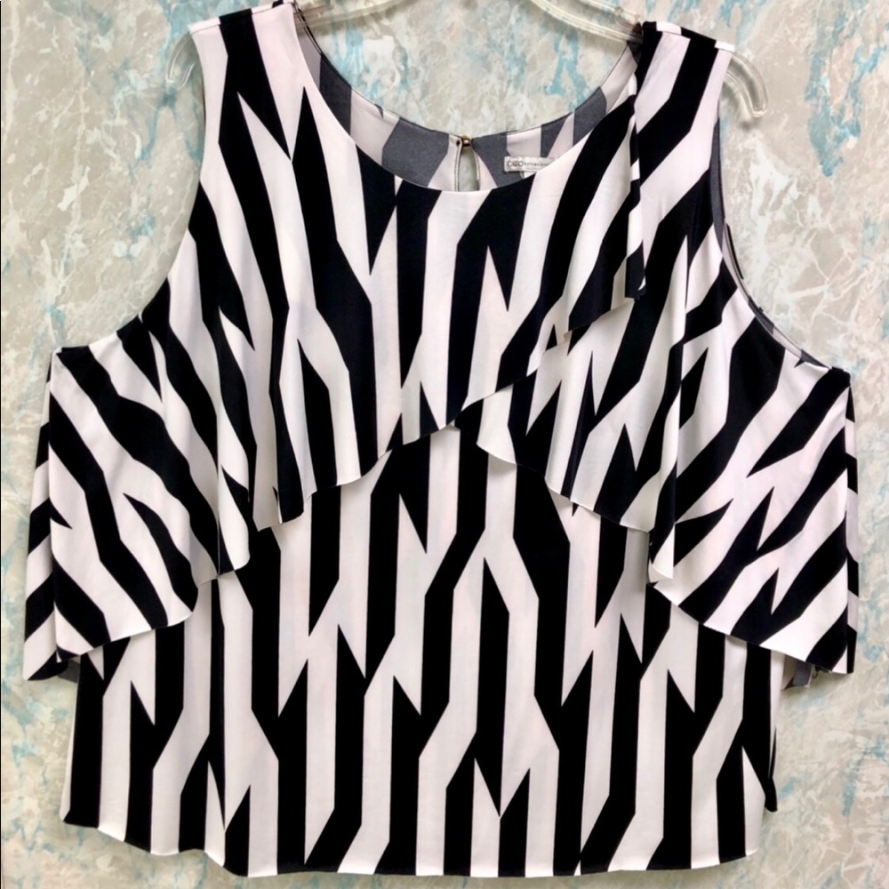 Cato Ruffled Tiered Dress Blouse